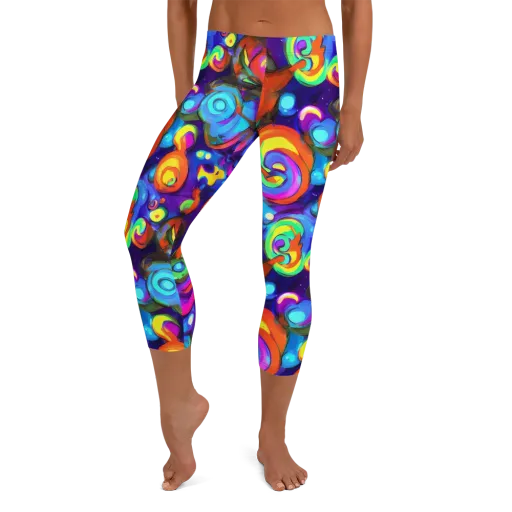 Chromatic Candyfield on a Capri Leggings