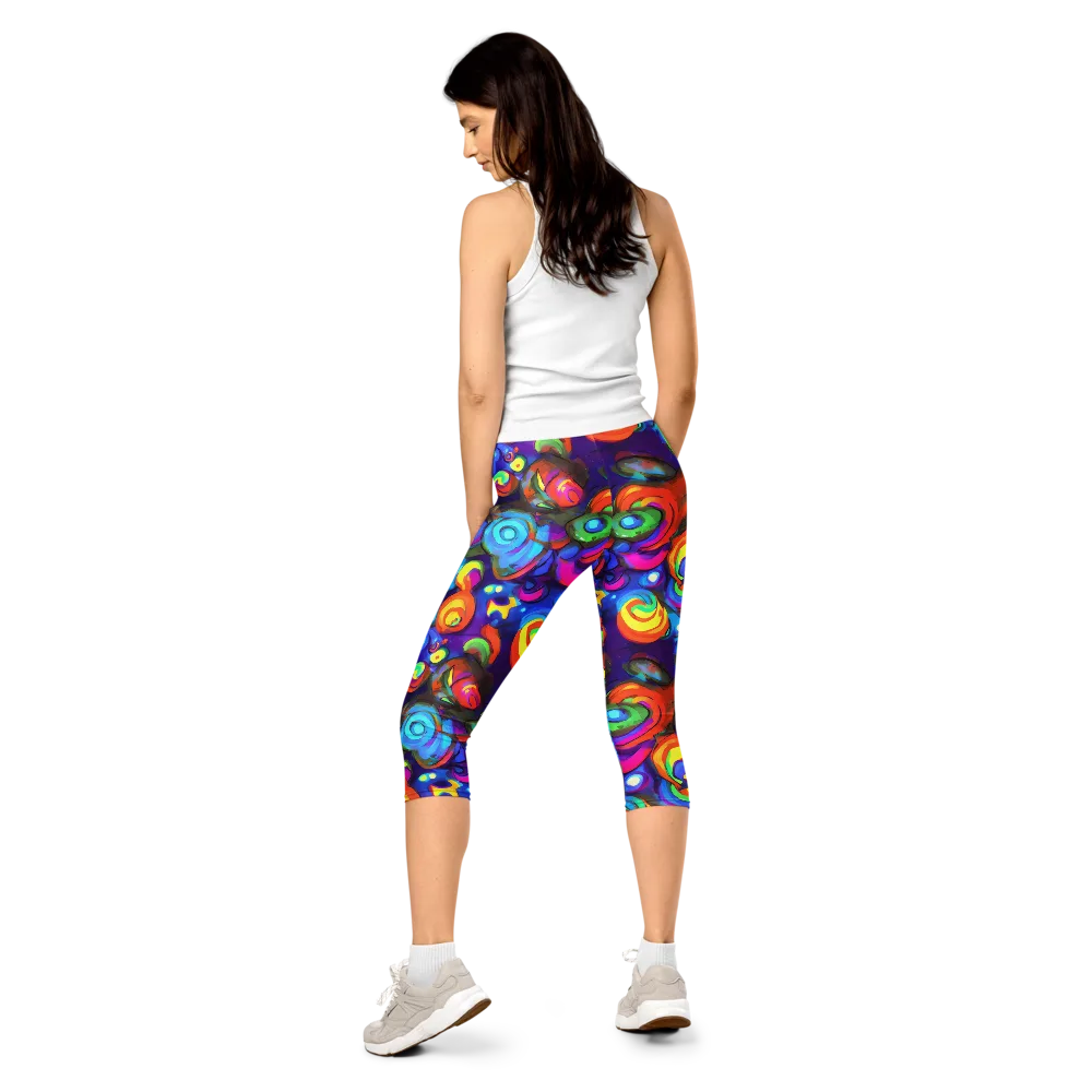 Chromatic Candyfield on Capri Leggings — Back