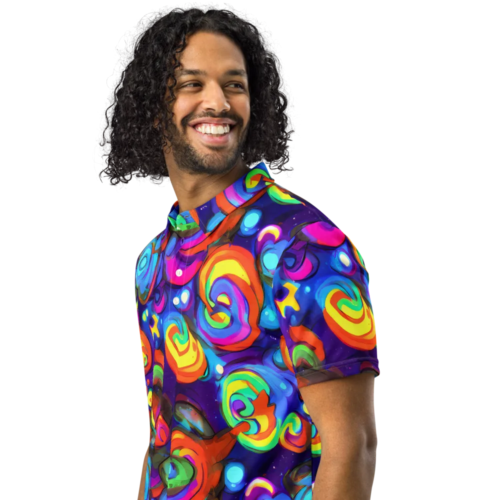Chromatic Candyfield on Men's Slim Fit Polo Shirt — Left Front