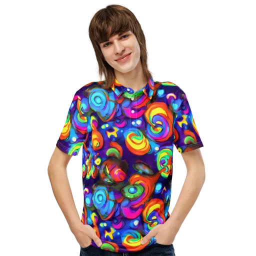 Chromatic Candyfield on a Men's Slim Fit Polo Shirt