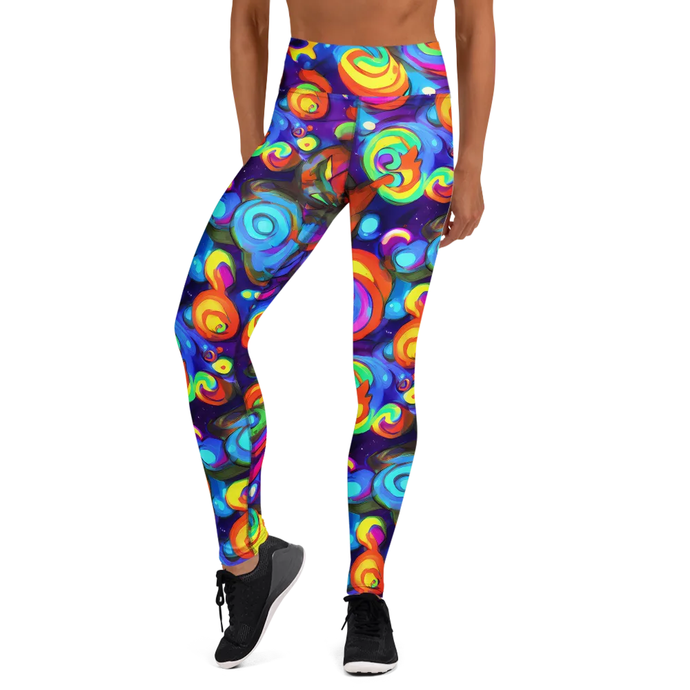 Chromatic Candyfield on Yoga Leggings — Front