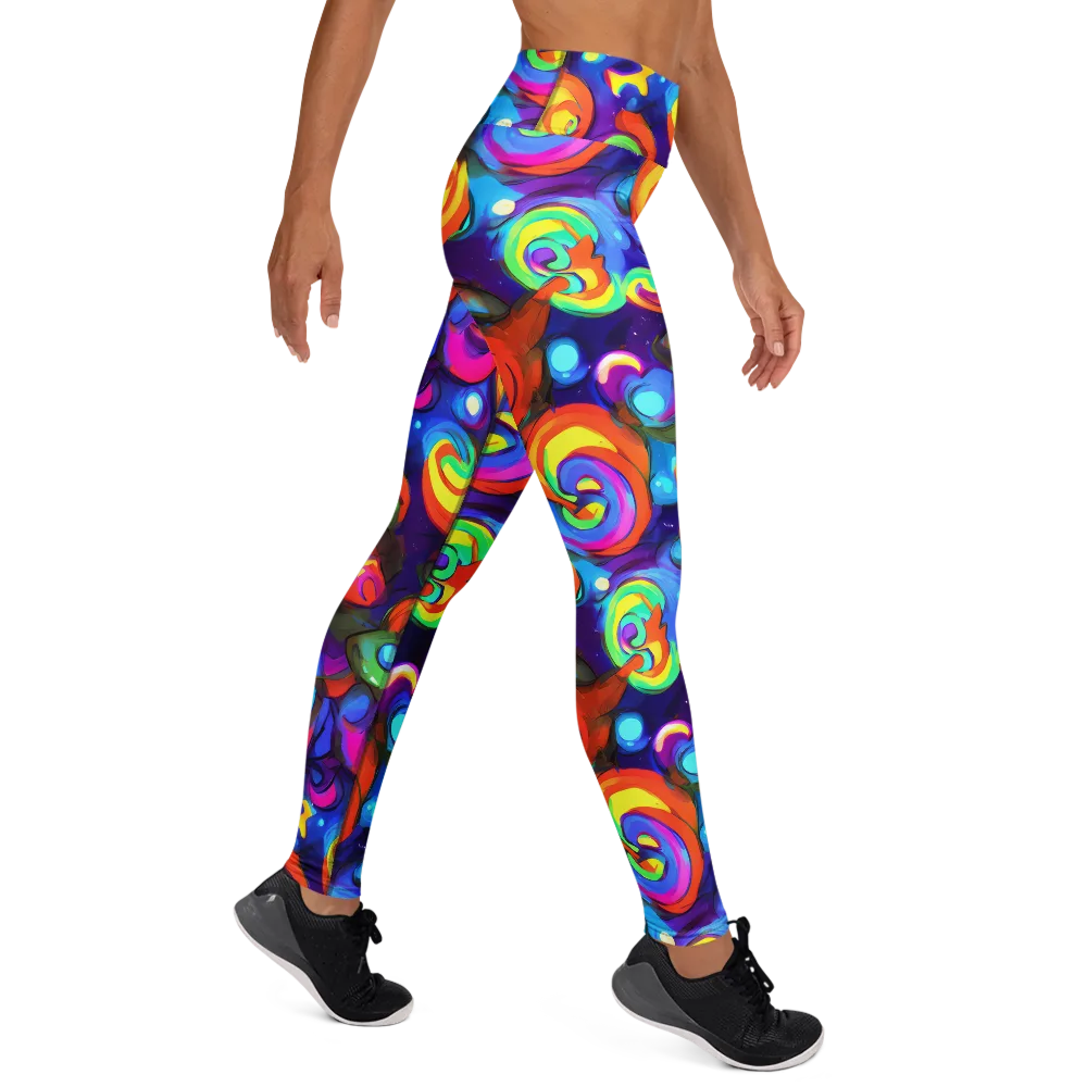 Chromatic Candyfield on Yoga Leggings — Right
