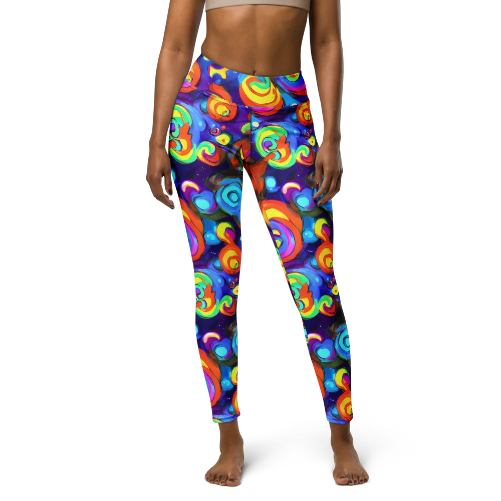 Chromatic Candyfield on Yoga Leggings — Front