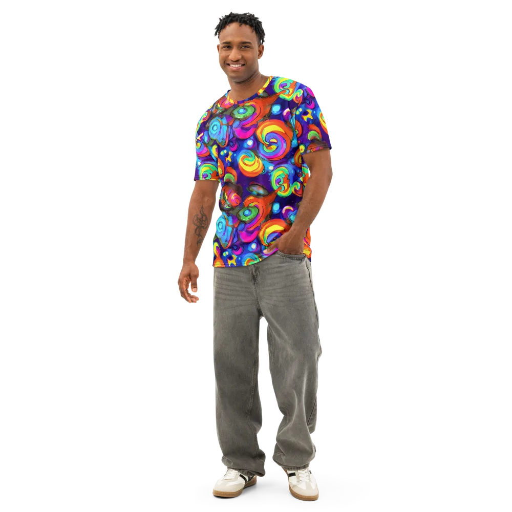 Chromatic Candyfield on Men's Cotton Crew Neck T-Shirt — Front