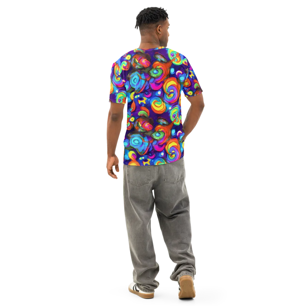 Chromatic Candyfield on Men's Cotton Crew Neck T-Shirt — Back