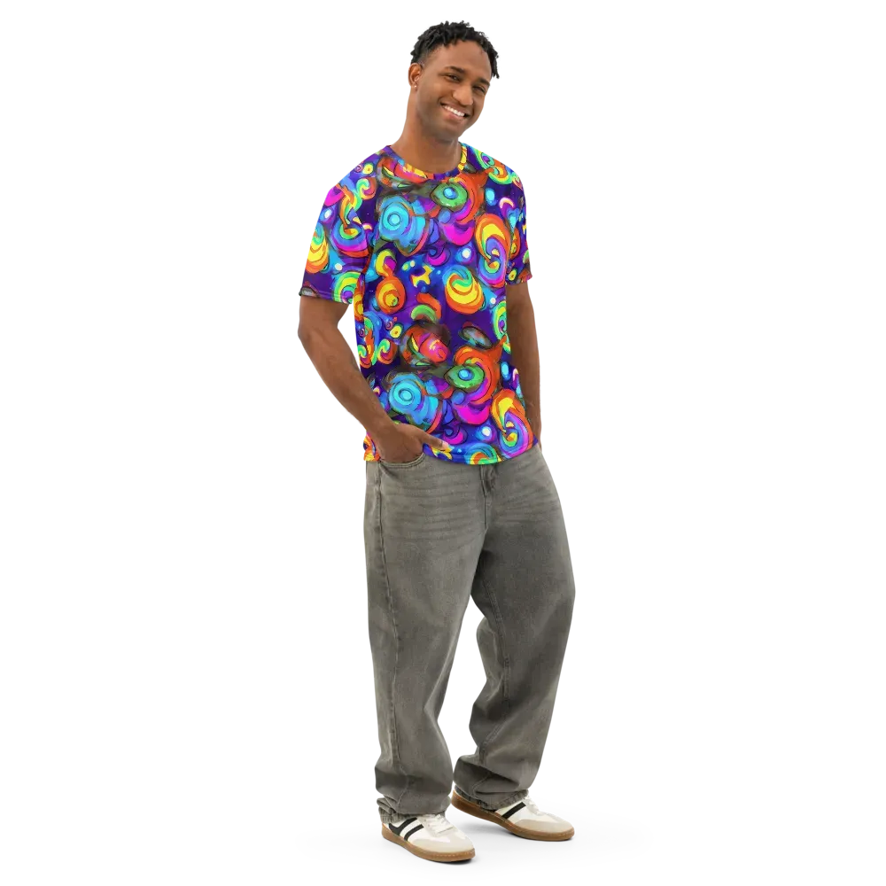 Chromatic Candyfield on Men's Cotton Crew Neck T-Shirt — Right Front