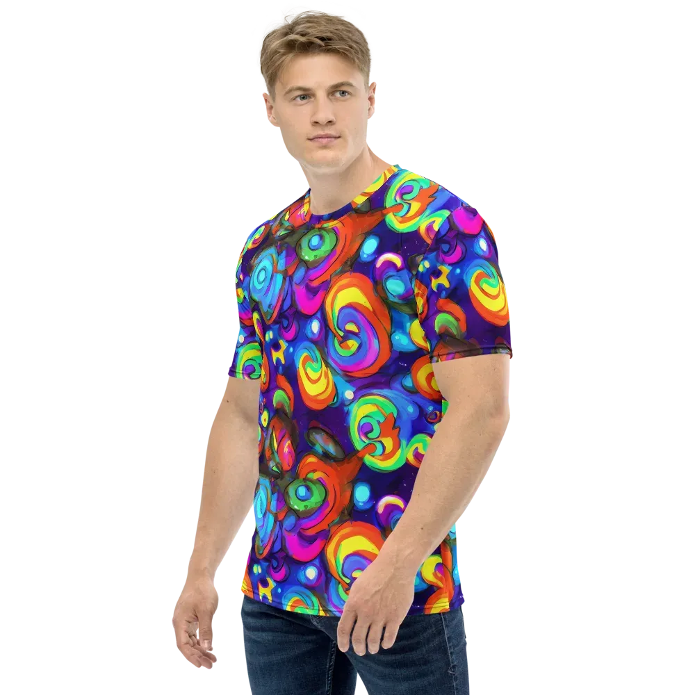 Chromatic Candyfield on Men's Crew Neck T-Shirt — Left