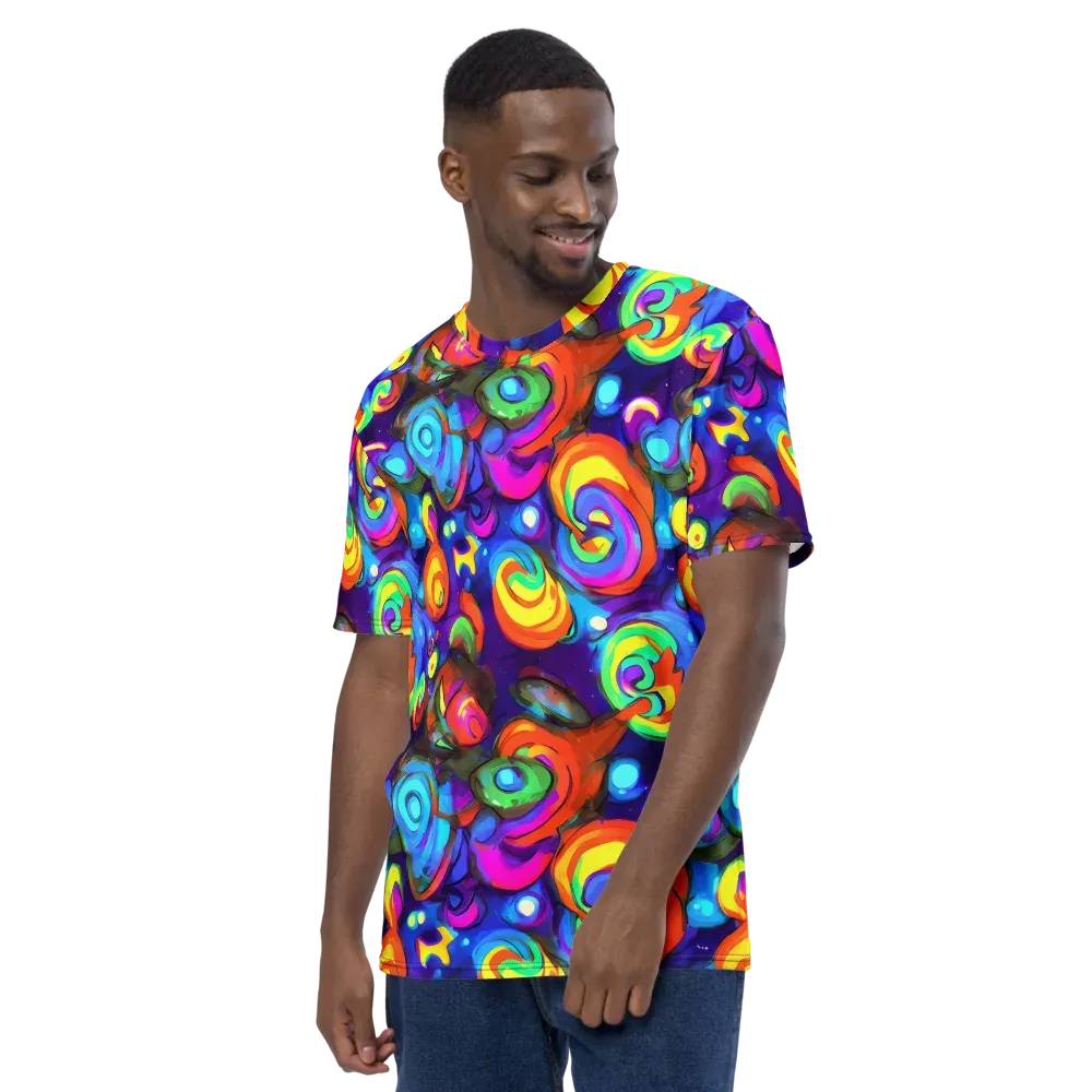 Chromatic Candyfield on Men's Crew Neck T-Shirt — Left