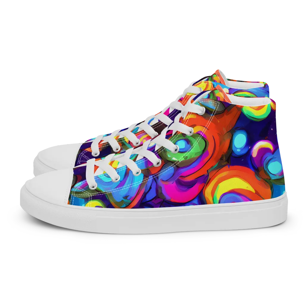 Chromatic Candyfield on Men's High Top Canvas Shoes — Left