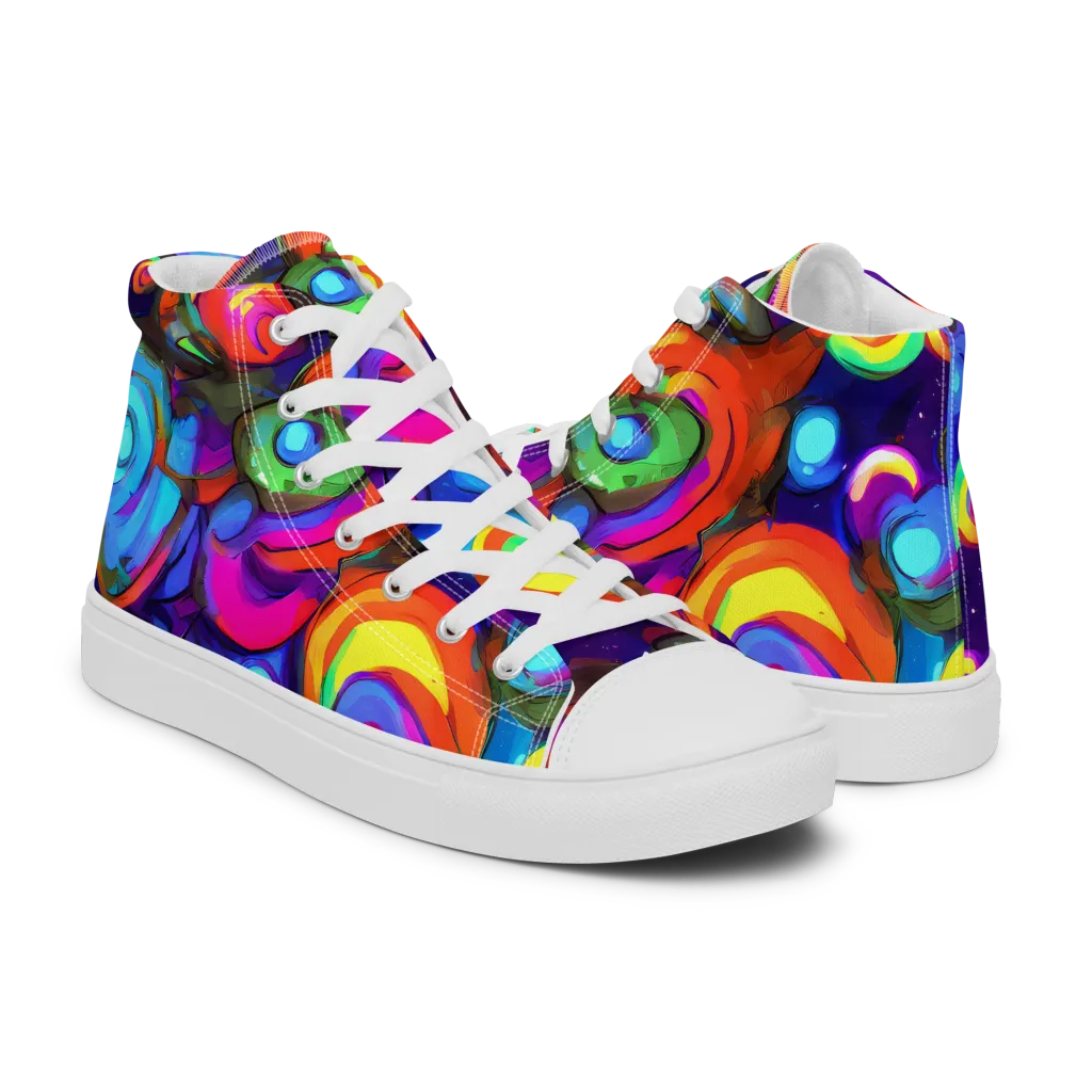 Chromatic Candyfield on Men's High Top Canvas Shoes — Right