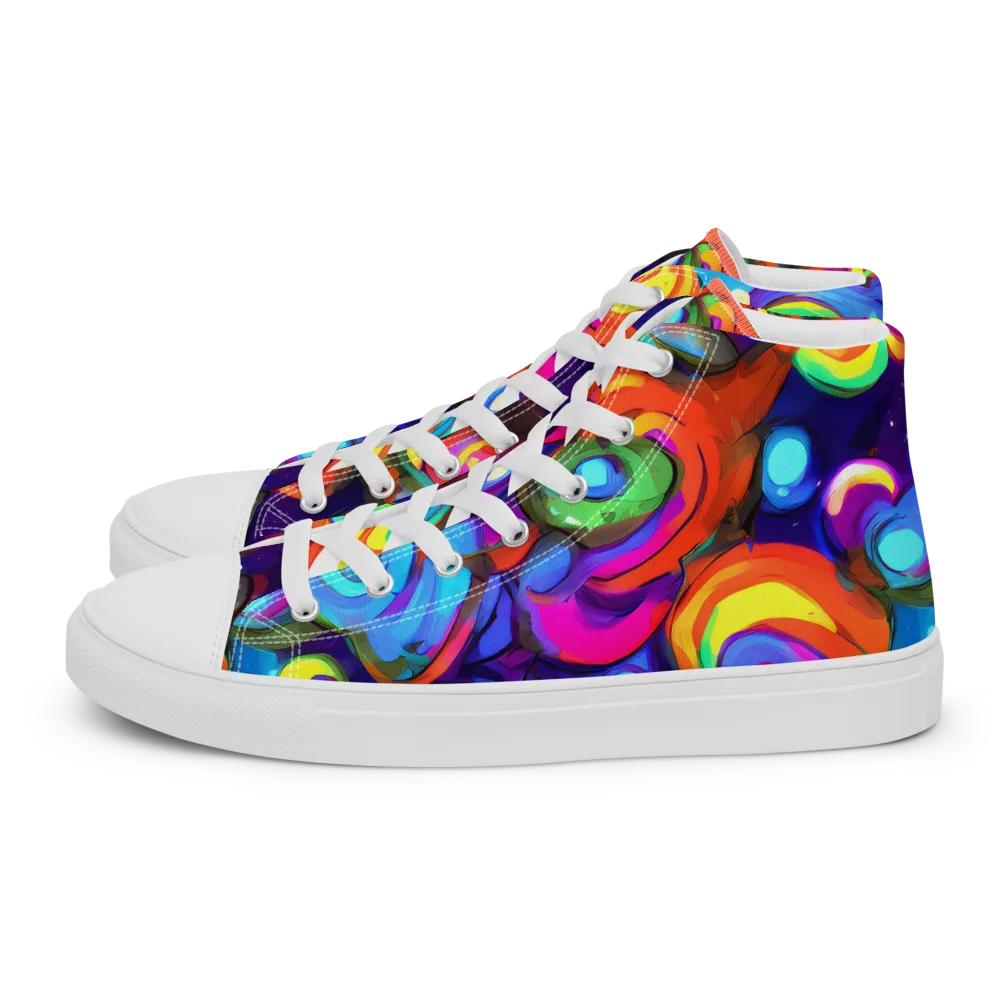 Chromatic Candyfield on Women's High Top Canvas Shoes — Left