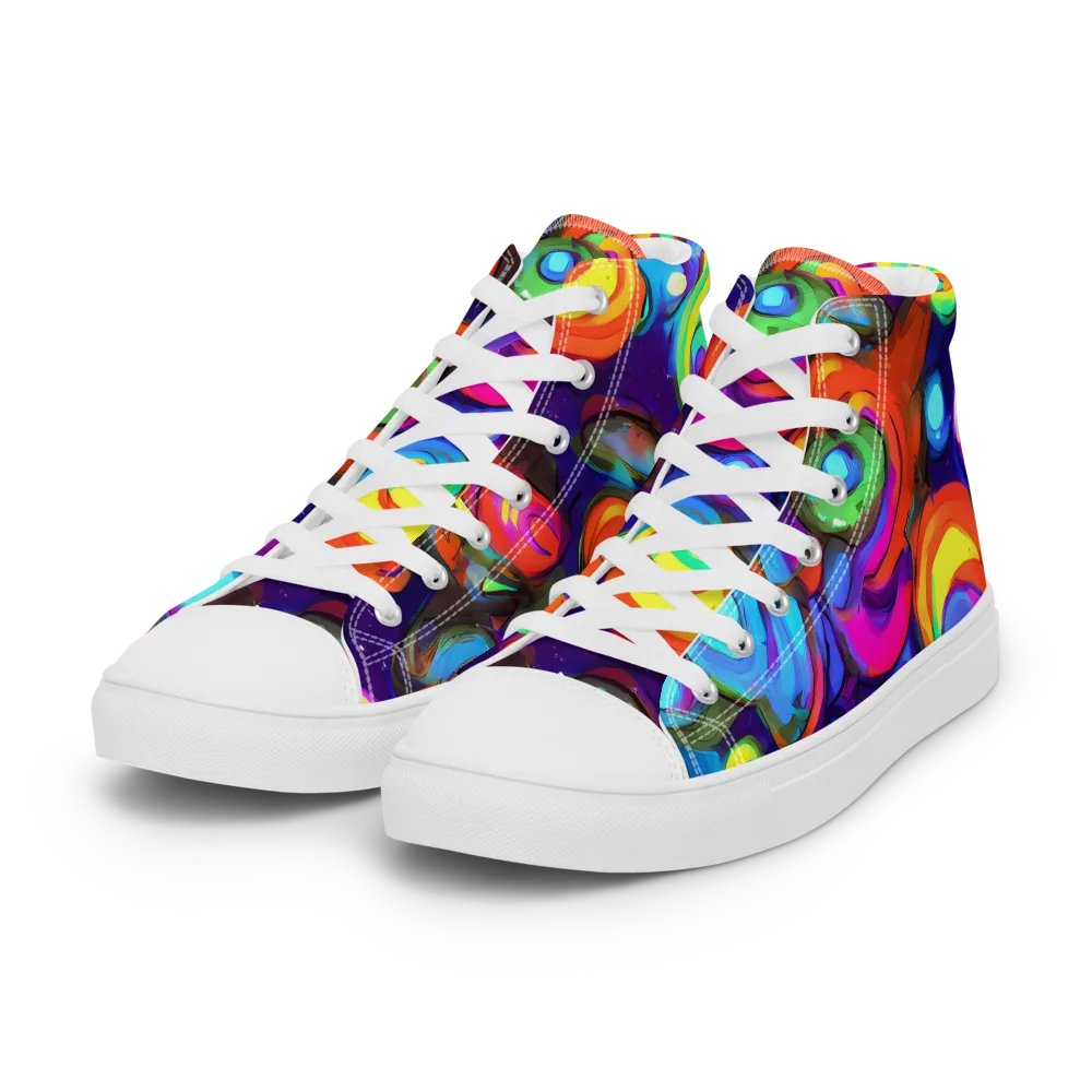 Chromatic Candyfield on Women's High Top Canvas Shoes — Left Front
