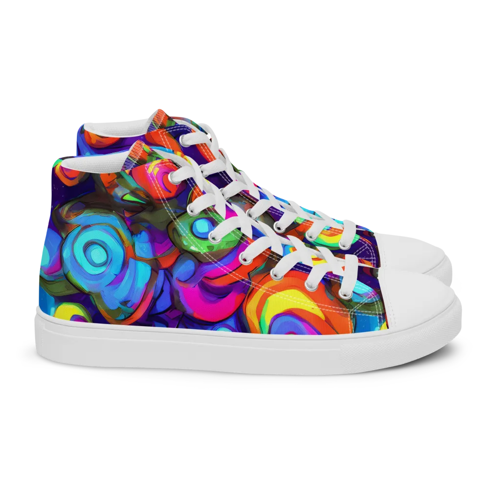 Chromatic Candyfield on Women's High Top Canvas Shoes — Right