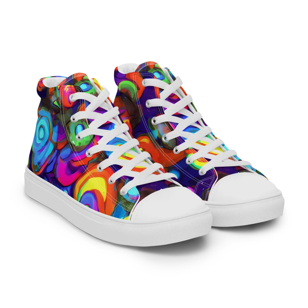 Chromatic Candyfield on Women's High Top Canvas Shoes — Right Front