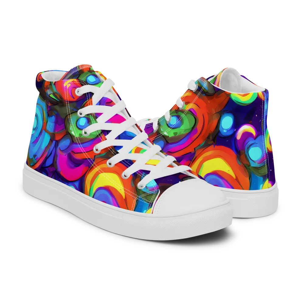 Chromatic Candyfield on Women's High Top Canvas Shoes — Right