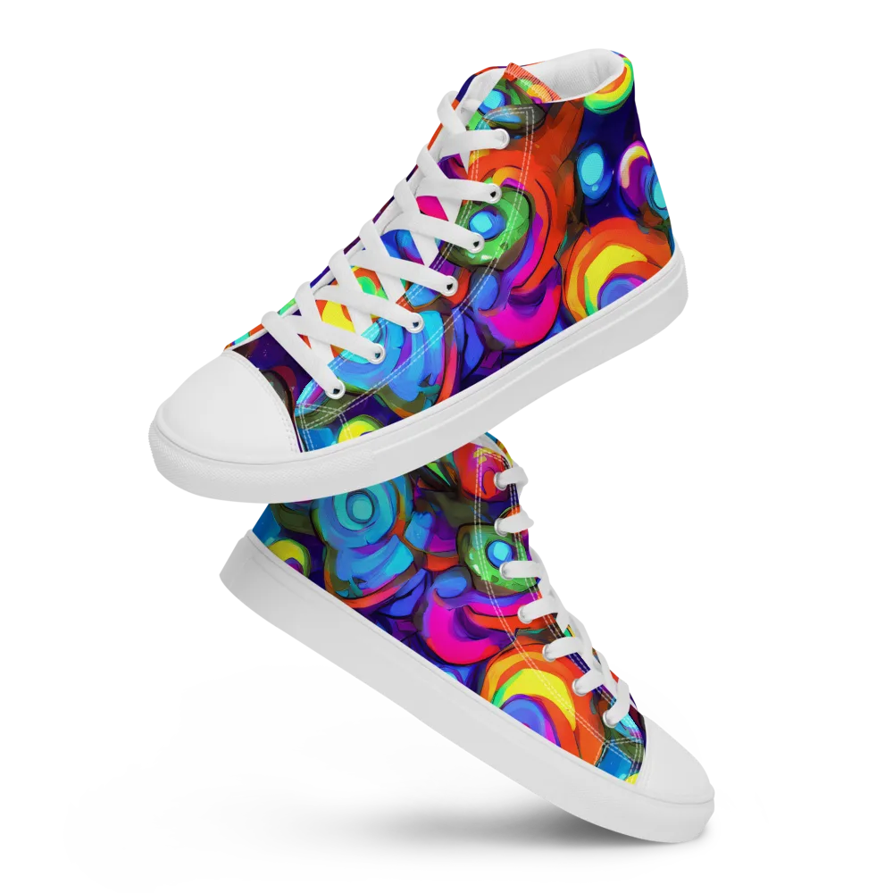Chromatic Candyfield on Women's High Top Canvas Shoes — Front
