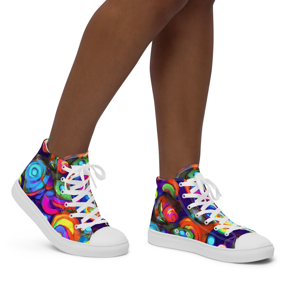 Chromatic Candyfield on Women's High Top Canvas Shoes — Right