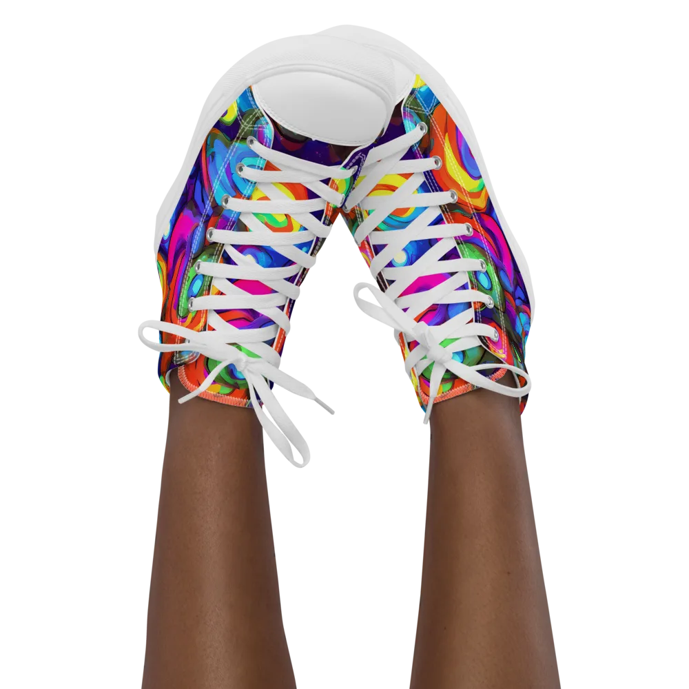 Chromatic Candyfield on Women's High Top Canvas Shoes — Front