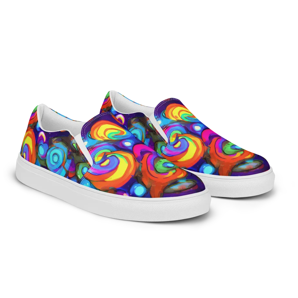 Chromatic Candyfield on Men's Slip-On Canvas Shoes — Right Front