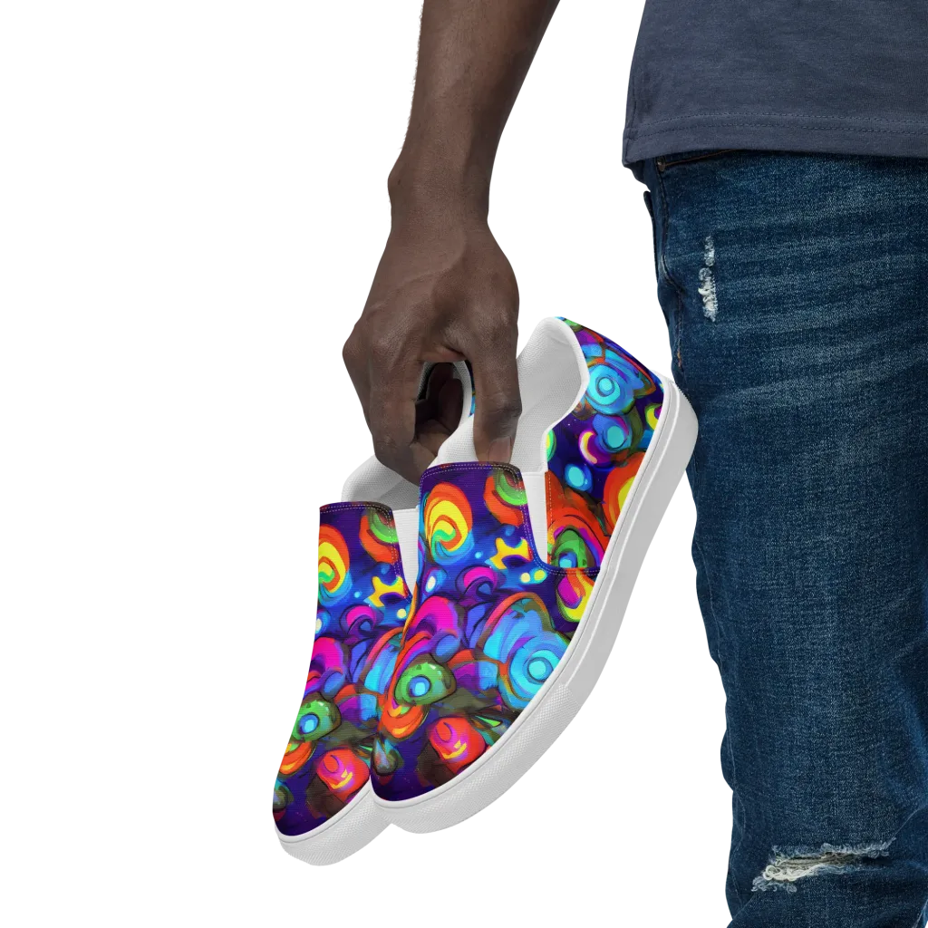 Chromatic Candyfield on Men's Slip-On Canvas Shoes — Left Front