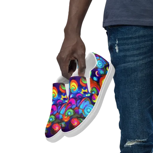 Chromatic Candyfield on a Men's Slip-On Canvas Shoes
