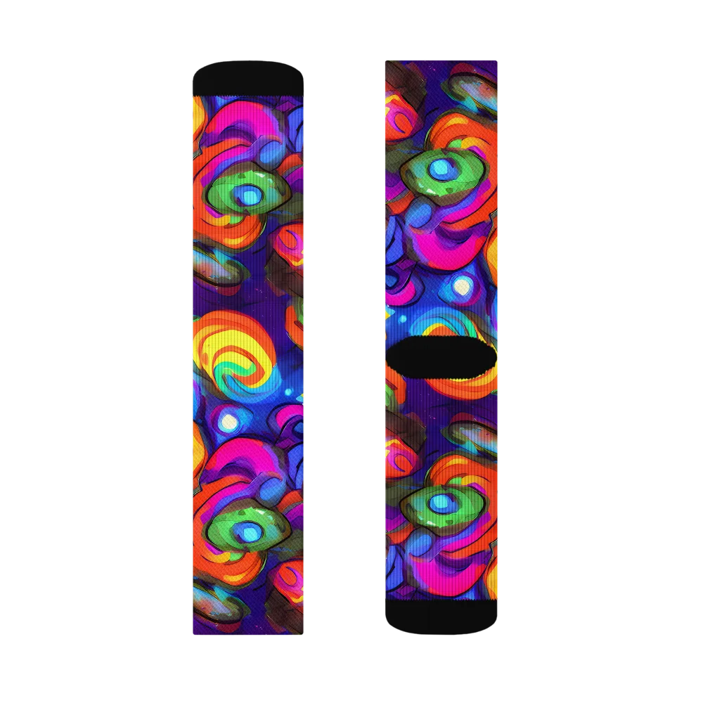 Chromatic Candyfield on Socks — Left Sock