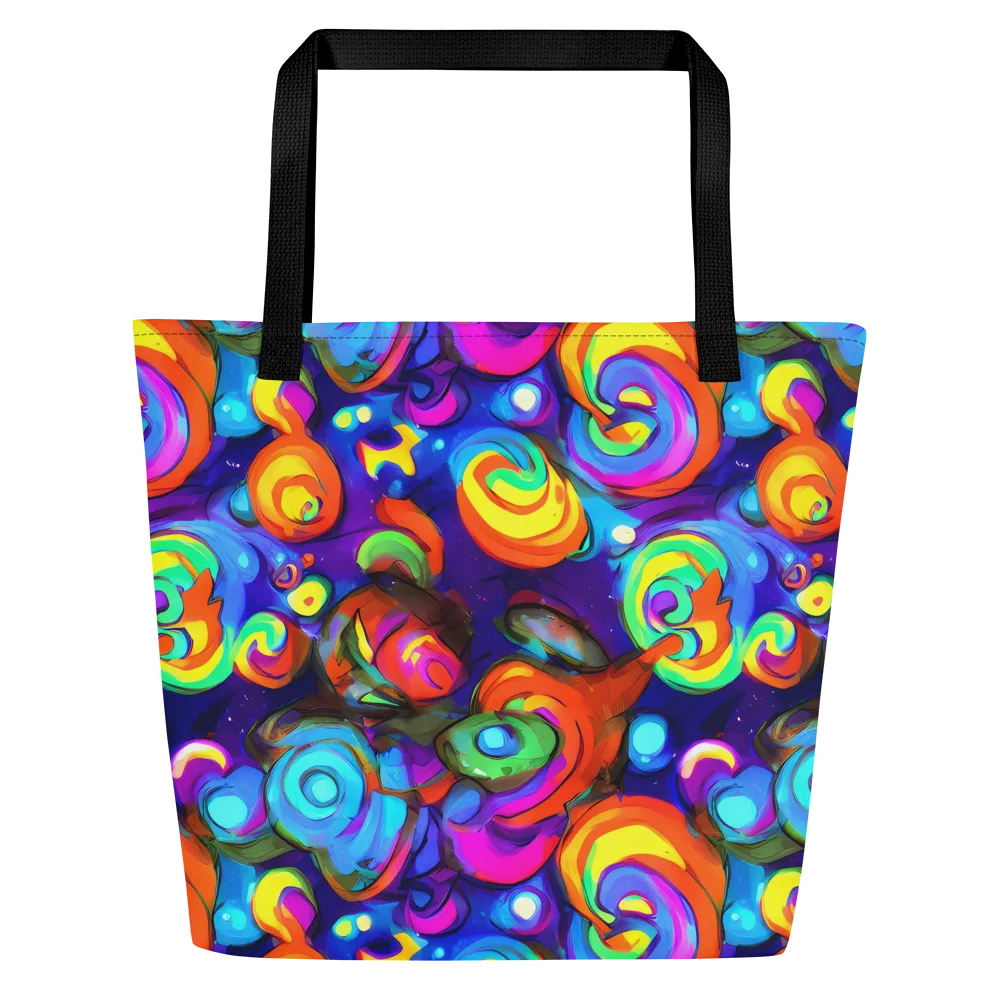 Chromatic Candyfield on Large Tote Bag W/ Pocket — Front