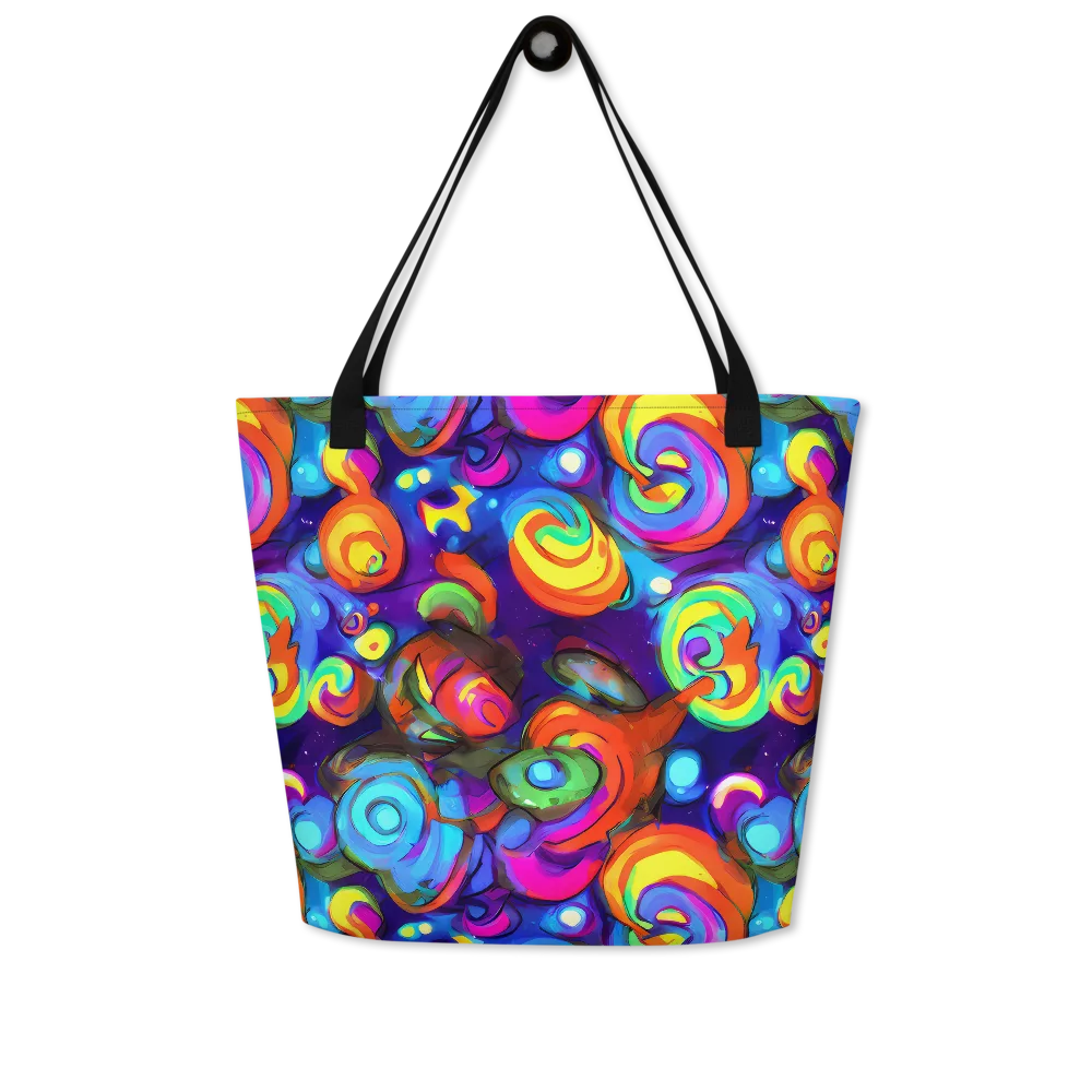 Chromatic Candyfield on Large Tote Bag W/ Pocket — Front