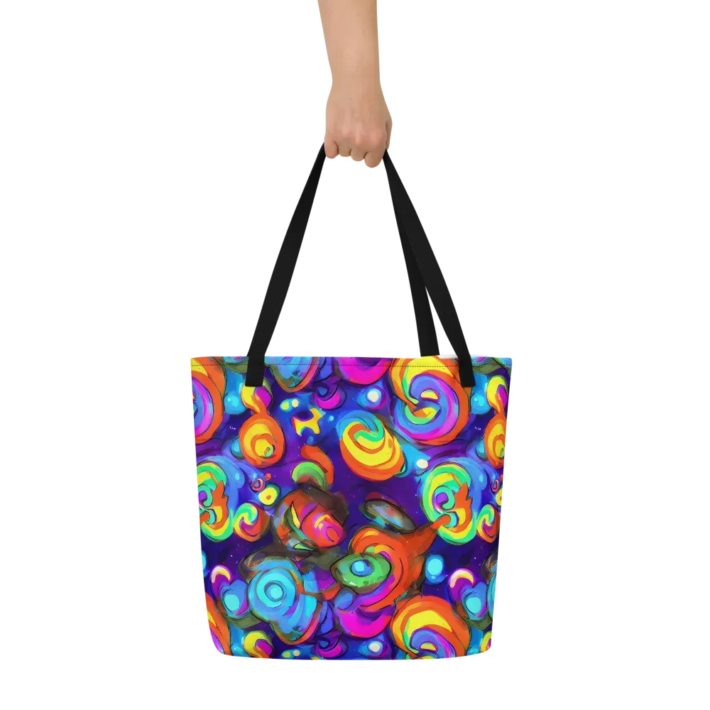 Chromatic Candyfield on Large Tote Bag W/ Pocket — Front