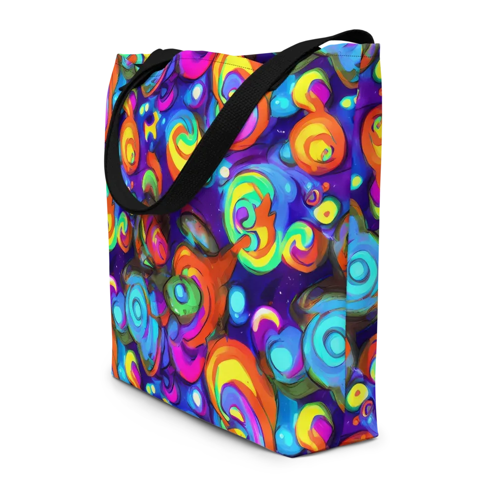 Chromatic Candyfield on Large Tote Bag W/ Pocket — Front
