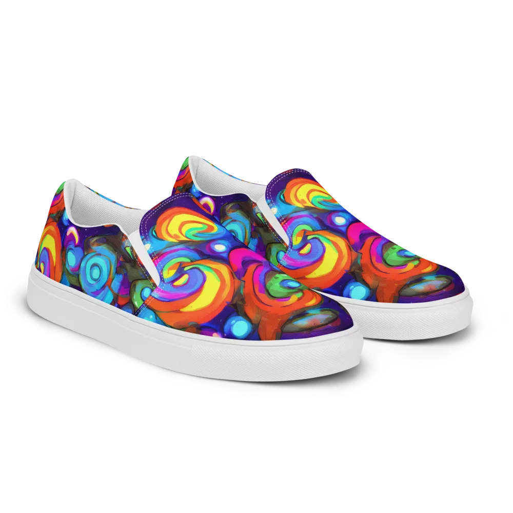 Chromatic Candyfield on Women's Slip-On Canvas Shoes — Right Front