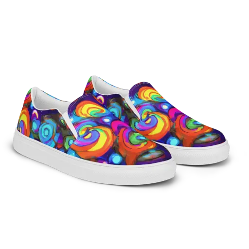 Chromatic Candyfield on a Women's Slip-On Canvas Shoes