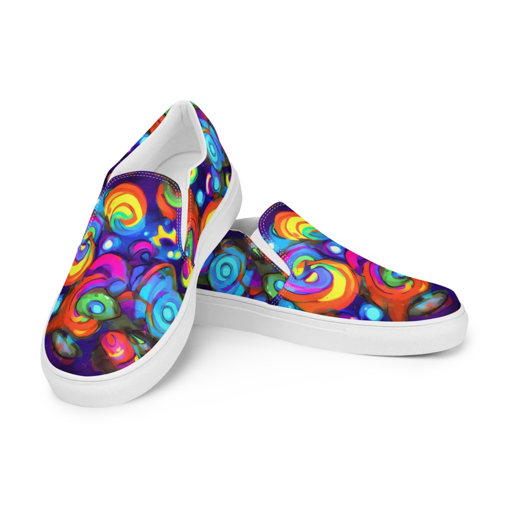 Chromatic Candyfield on Women's Slip-On Canvas Shoes — Left Front