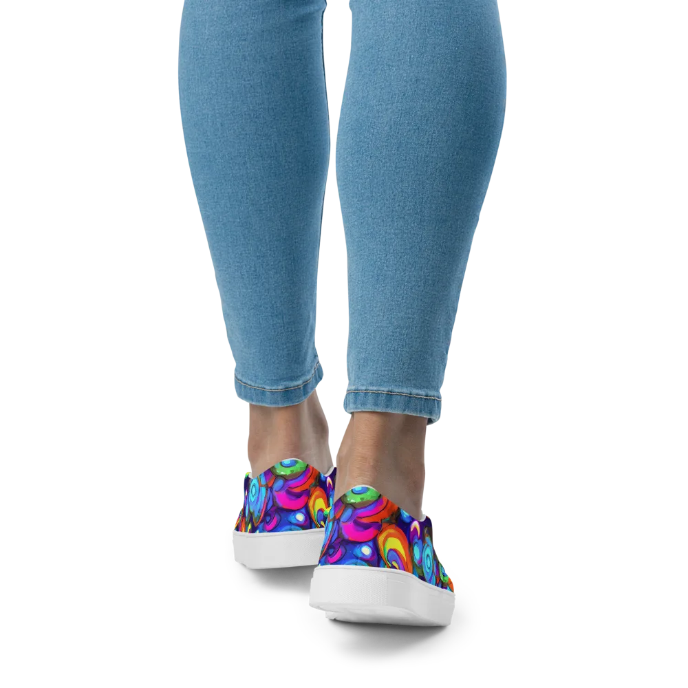 Chromatic Candyfield on Women's Slip-On Canvas Shoes — Back
