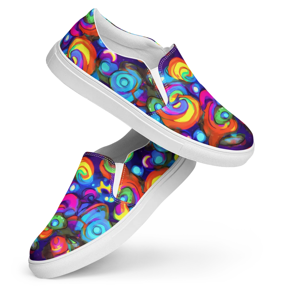 Chromatic Candyfield on Women's Slip-On Canvas Shoes — Front