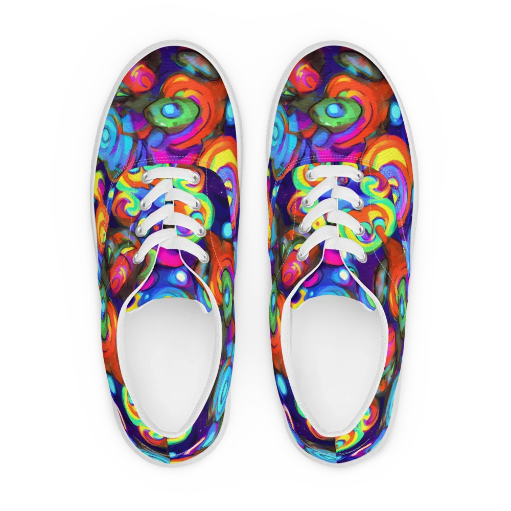 Chromatic Candyfield on Men's Lace-Up Canvas Shoes — Front