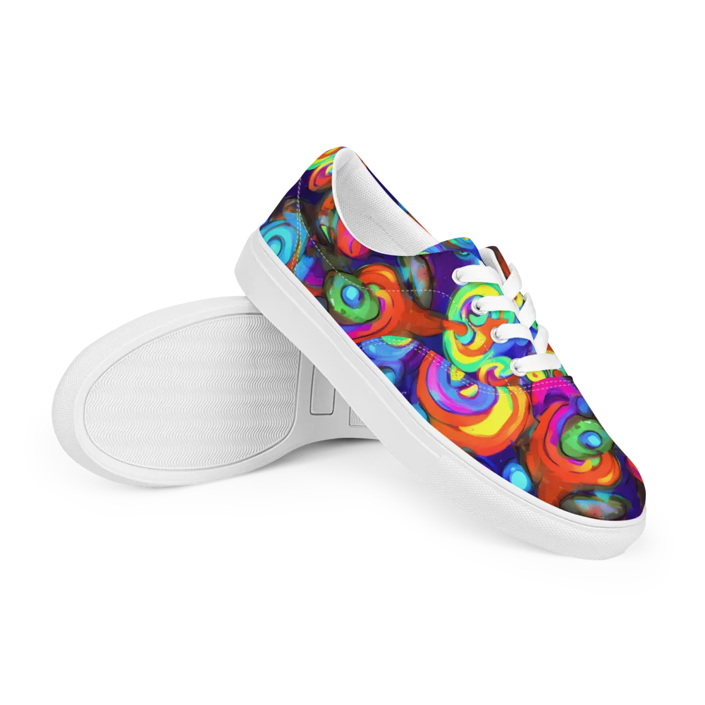 Chromatic Candyfield on Men's Lace-Up Canvas Shoes — Right Front