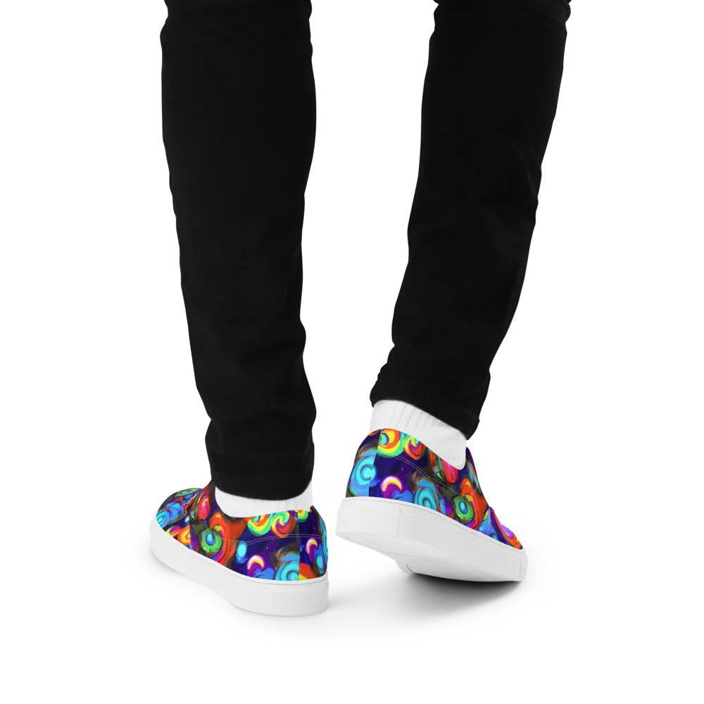 Chromatic Candyfield on Men's Lace-Up Canvas Shoes — Back