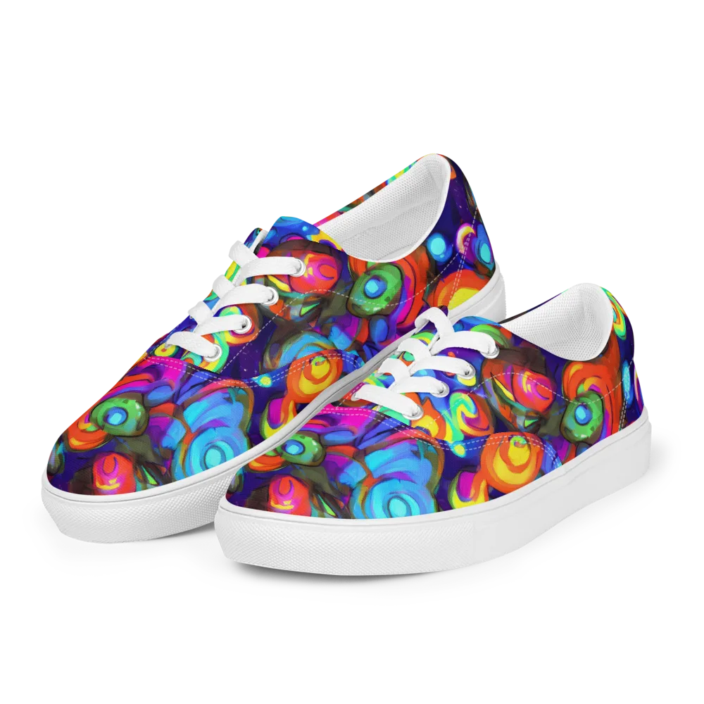 Chromatic Candyfield on Men's Lace-Up Canvas Shoes — Left Front