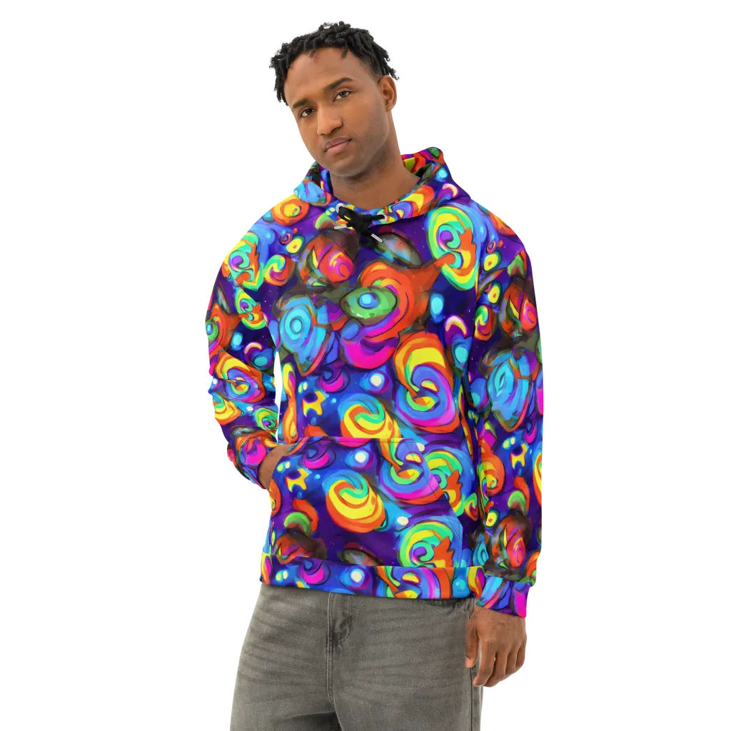 Chromatic Candyfield on Cotton Hoodie — Left Front