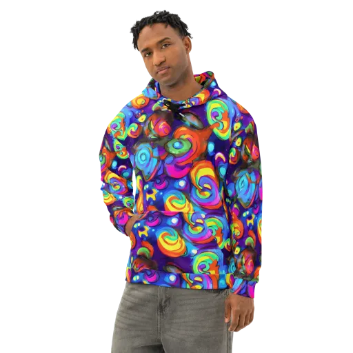 Chromatic Candyfield on a Cotton Hoodie