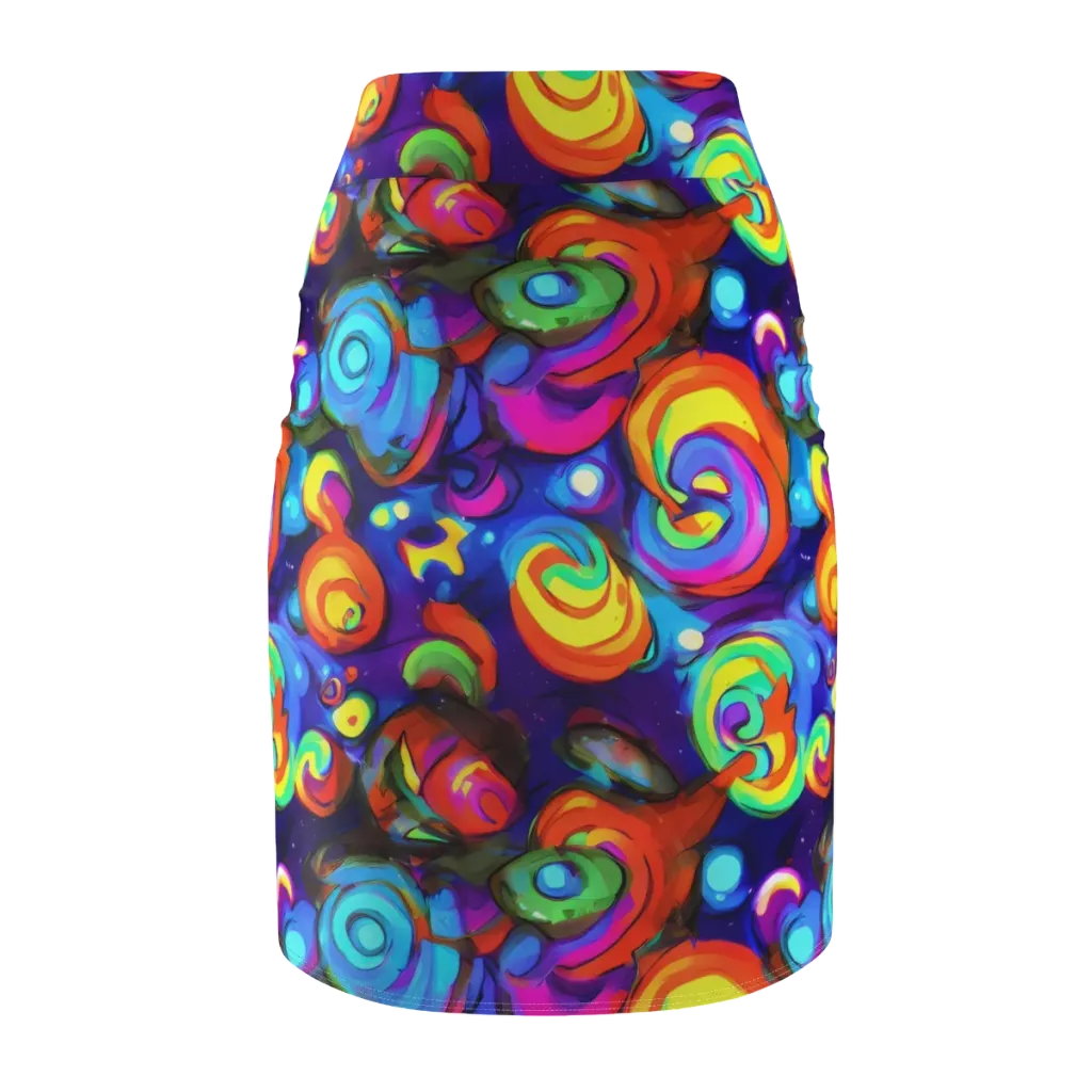 Chromatic Candyfield on Pencil Skirt — Back
