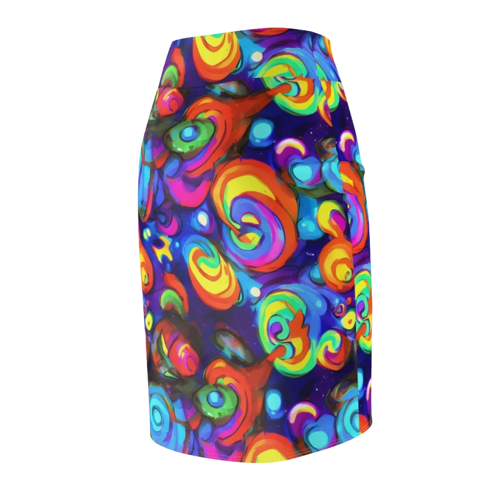 Chromatic Candyfield on Pencil Skirt — Back Side