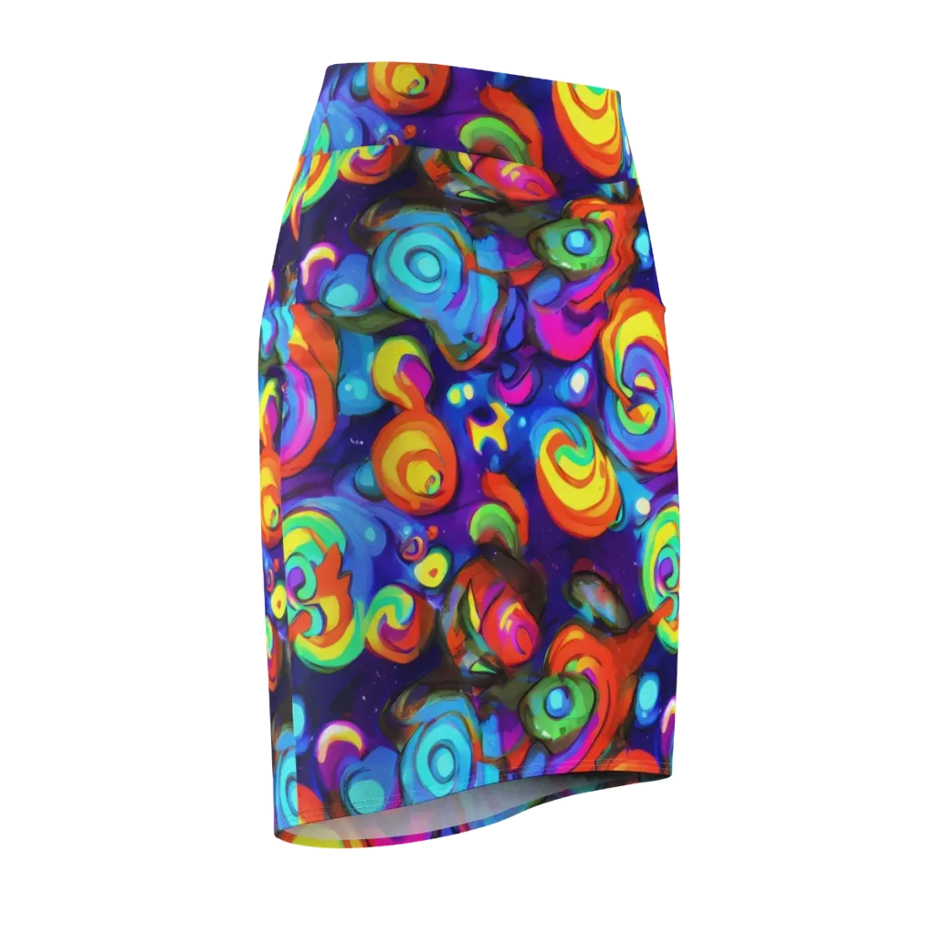 Chromatic Candyfield on Pencil Skirt — Front Side