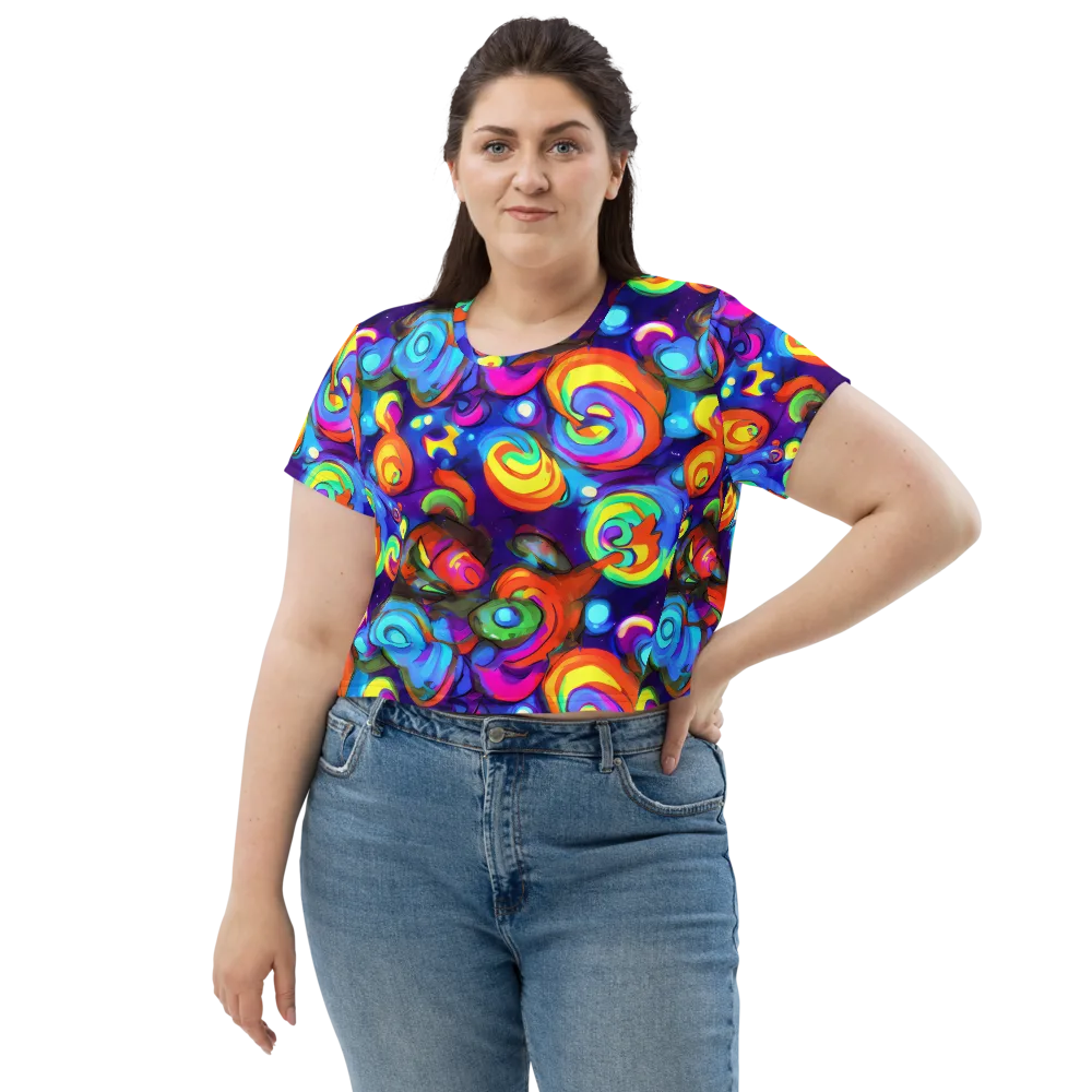 Chromatic Candyfield on Crop Tee — Front