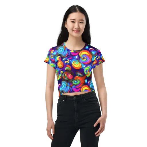 Chromatic Candyfield on a Crop Tee