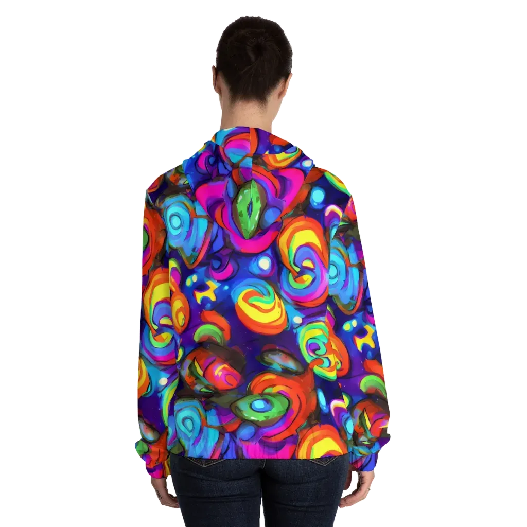 Chromatic Candyfield on Women's Full-Zip Hoodie — Back On Person