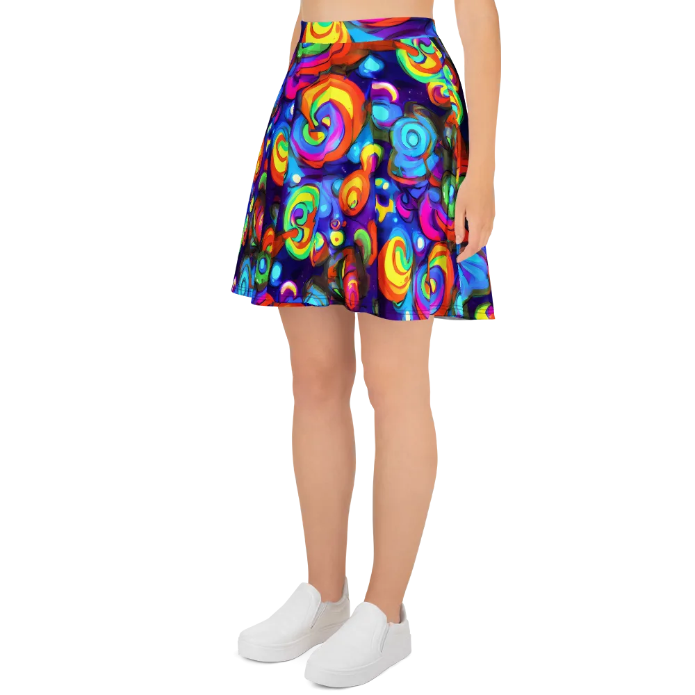 Chromatic Candyfield on Skater Skirt — Left