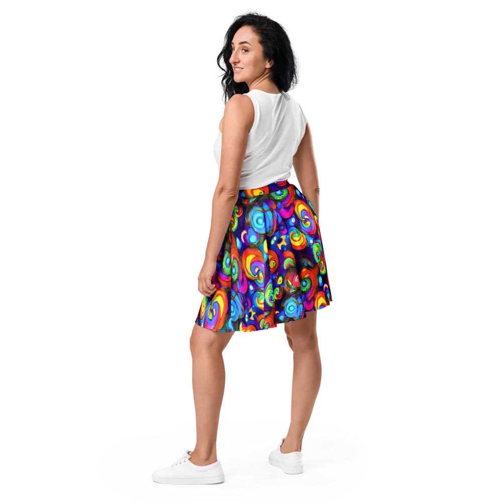 Chromatic Candyfield on Skater Skirt — Back