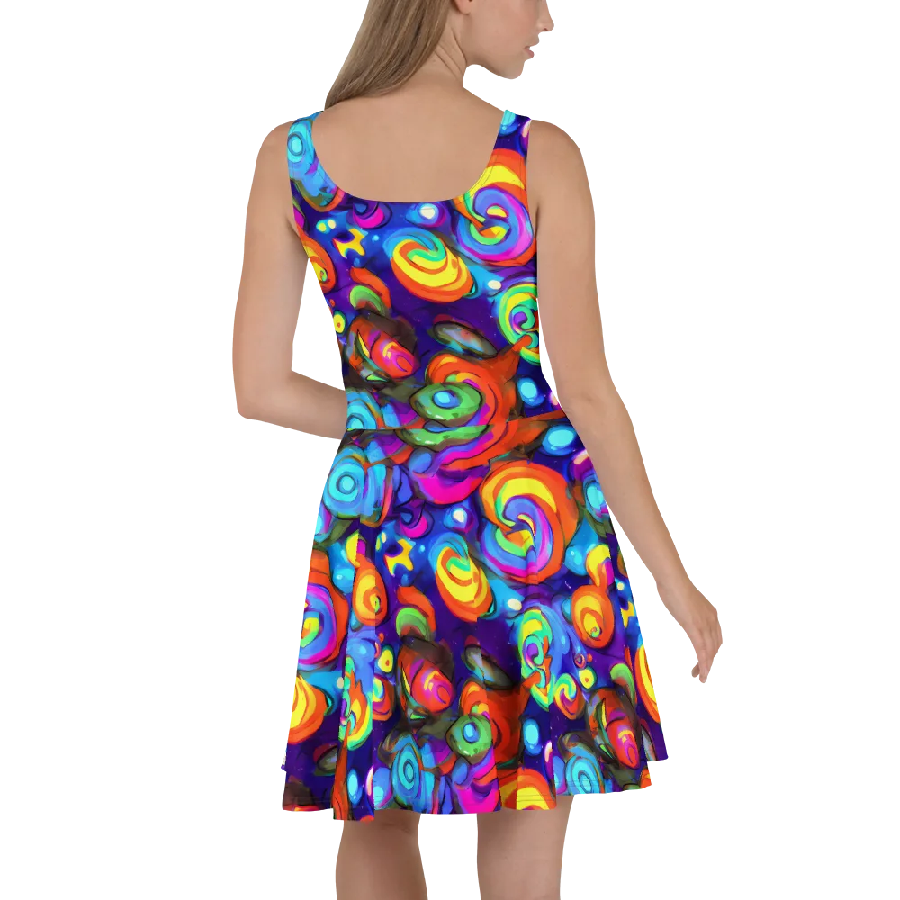 Chromatic Candyfield on Skater Dress — Back